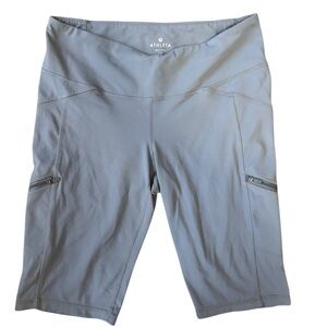 Athleta Bike Shorts Light Gray | Tall LT | High Rise Performance Activewear